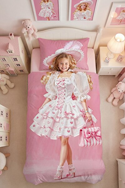 EVPANYA Küçük Moda İkonu Desenli Tek Kişilik Bebek Çocuk Nevresim Seti