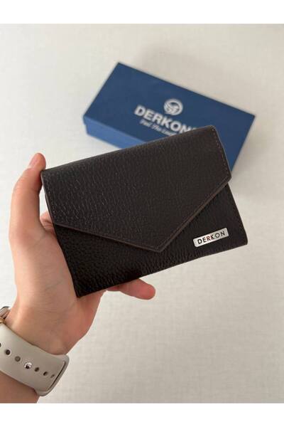 DERKON Πορτοφόλι - Καφέ - Γνήσιο δέρμα