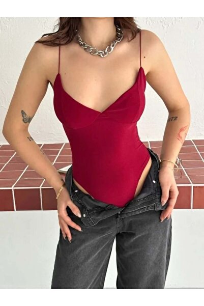 Modatıkla Derin Dekolte Askılı Body Sırt Dekolteli Şık Kolsuz Yazlık Bodysuit...