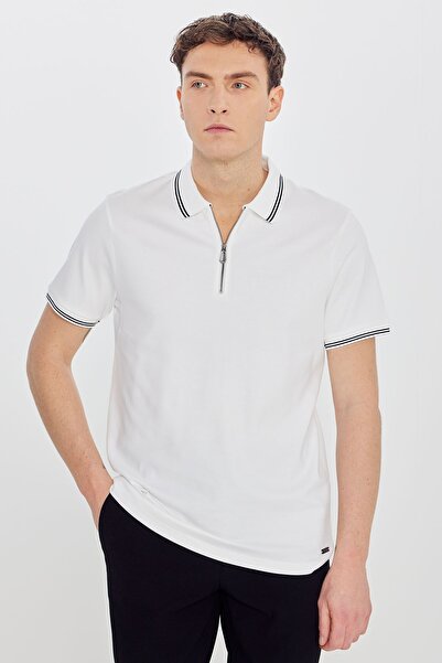 ALTINYILDIZ CLASSICS Κοντομάνικο polo - Εκρού - Στενή εφαρμογή