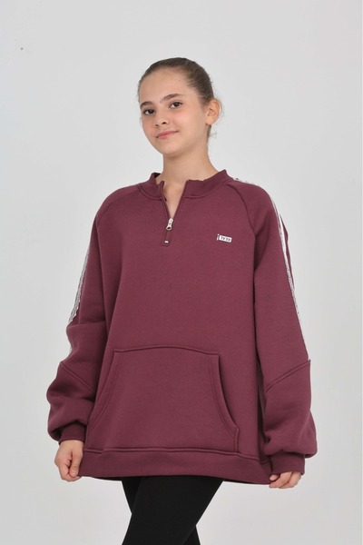 Toontoy Κοριτσίστικο φούτερ Relax Fit με μισό ζιβάγκο και μανίκια ρεγκλάν