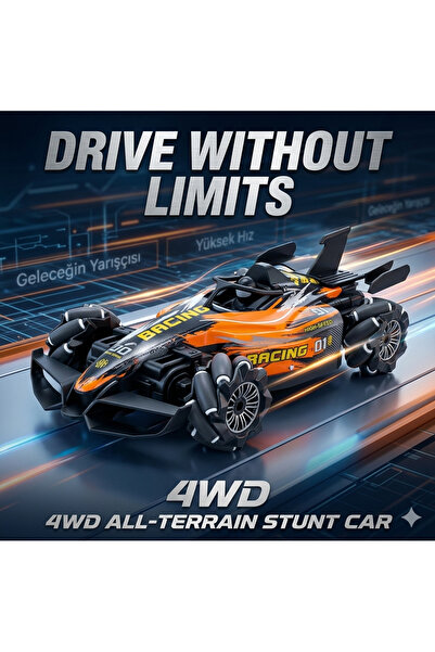 lunacs toys 360 Derece Spin Atan Formula 1 R/C Yarış Arabası - Çok Yönlü Hare...