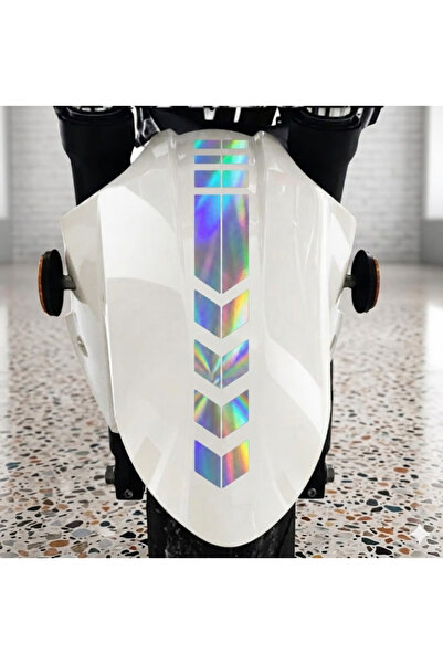 Fixelora Motosiklet Ön Çamurluk Ok ve Şerit Sticker 10 Renk - Universal Uyum