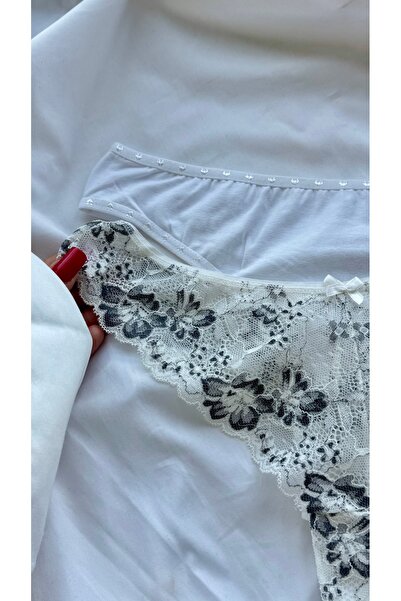 YOYYO Σετ 2 βραζιλιάνικων εσώρουχων με δαντέλα - Κομψό πακέτο εσωρούχων