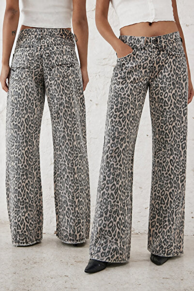 Messy Girls 100% βαμβακερό τζιν λεοπάρ με χαμηλή μέση γραμμή