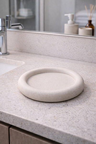 CLAYRAA Modern Soft Yuvarlak Dekoratif Mum Tabağı