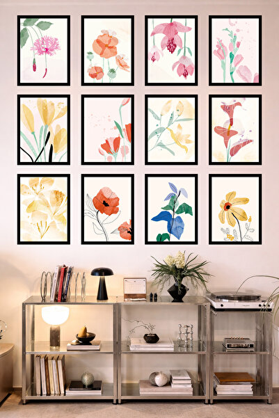 UNT Πλαίσιο 12 τεμαχίων με εμφάνιση λουλουδιών και μινιμαλιστικό θέμα |   Πασ...