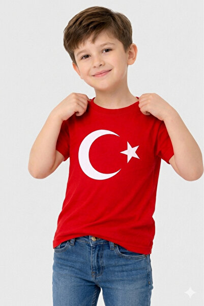 westicgiyim Unisex παιδικό κοντομάνικο μπλουζάκι με τουρκική σημαία