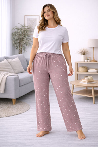 Mihra Σετ πιτζάμας plus size - Ροζ - Μακρύ