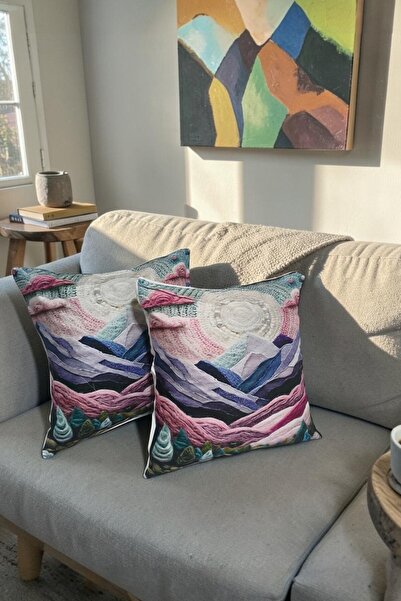 ÖZDAĞ HOME CONCEPT Artistic Landscape Patterned Decorative Throw Pillow Cover...