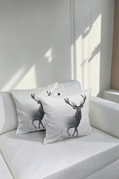 ÖZDAĞ HOME CONCEPT Decorative Throw Pillow Cover with Deer Pattern – (Set of ...