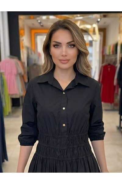 cossovallı BELİ LASTİKLİ ELBİSE