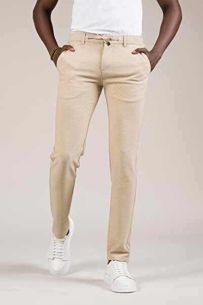 PERPANT Slimfit Dobby Summer Jogger Pants with Threaded Waistband and Elastic...