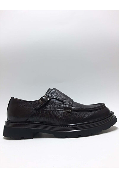 zeybek Genuine Leather Brown Double Buckle Lightweight Laceless Classic Casua...