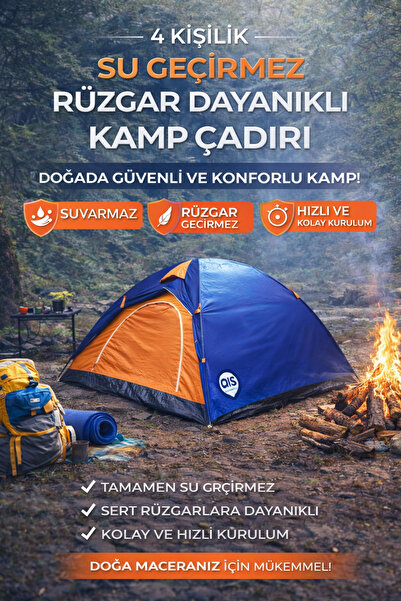 Munico 4-5 Kişilik Kamp Çadırı Geniş Alan Manuel Kurulum Kamp Piknik Festival...