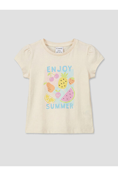 LC Waikiki Ecru Printed Baby Girl Shorts Set from Güli̇s Gi̇yi̇m