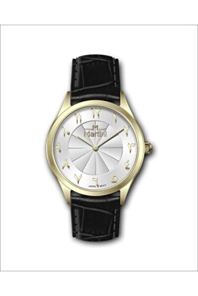 martini Men's Leather Watch with Luxury Design in Black