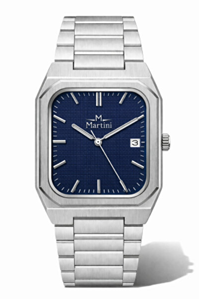 martini Men's Watch Steel Silver Color with Navy Blue Dial