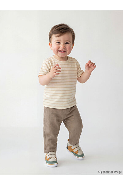 LC Waikiki Lcw Baby Ecru Striped Baby Boy Set