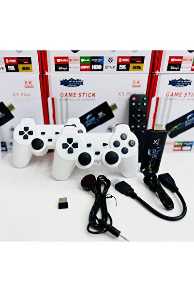 Generic X3 Plus Game Stick Controller Gamepad 8K 64GB 30000 Games HD Dual TV ...