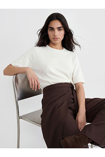 LC Waikiki Nevavm Farkıyla Lcw Vision Ecru Oval Neck Women's Knitwear Sweater...