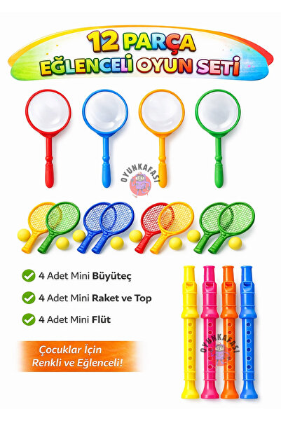 OYUNKAFASI Mini Oyuncak Seti 12 Parça | Mini Büyüteç, Mini Raket ve Top, Mini...