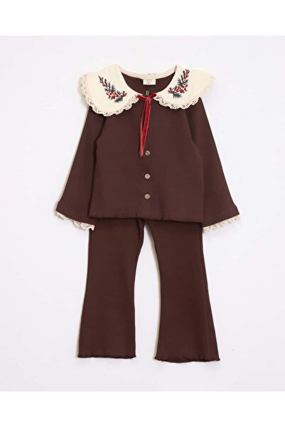 OZZY KİDS Set cu guler pentru fete, brodat cu flori