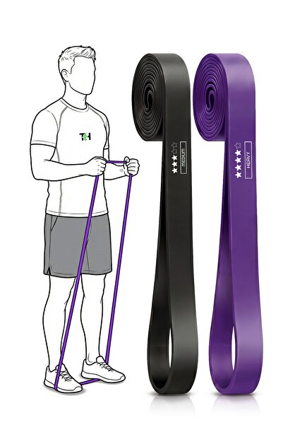 Thundara 2'li SET 25 + 35 KG Direnç Bandı Gym Barfiks Lastiği Antrenman Kas G...