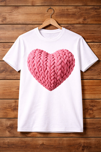 AZIZI TEKSTIL Μπλουζάκι με τρισδιάστατο πλεκτό σχέδιο καρδιάς – Μίνιμαλ & Κομ...