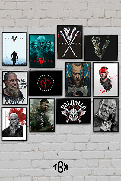 tablomaxtbx 12 Parça Vikings Ragnar Lothbrok Viking Savaşçı İskandinav Tarih ...