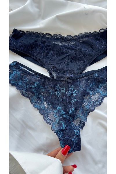 YOYYO Σετ 2 βραζιλιάνικων εσώρουχων με δαντέλα - Κομψό πακέτο εσωρούχων