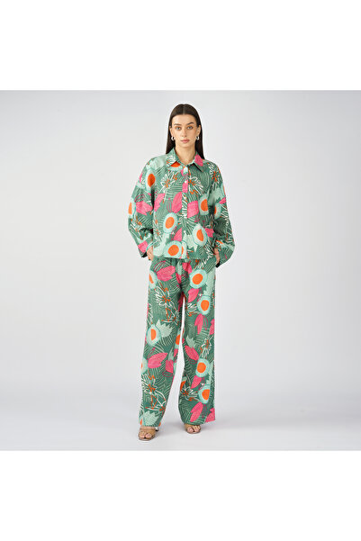 LINELLE Green Botanical Print Co-Ord Set