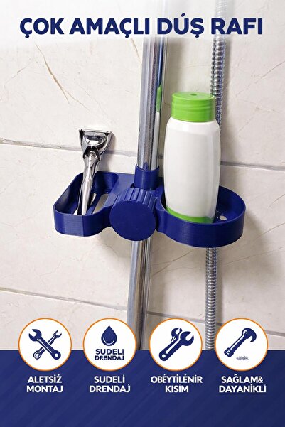 ALFA3DBASKI Duş Başlığına Takılan Şampuanlık & Sabunluk / Banyo Organizeri Ap...