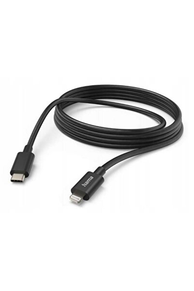 Hama Cablu USB-C - Lightning de 3m, Negru