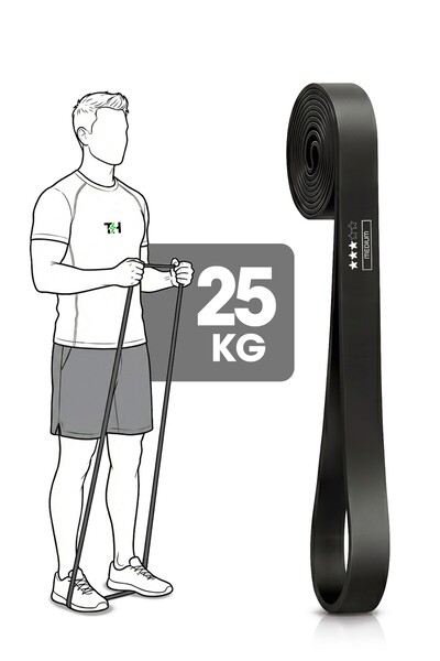 Thundara 25KG Direnç Bandı Gym Barfiks Lastiği Antrenman Kas Geliştirme Bandı...