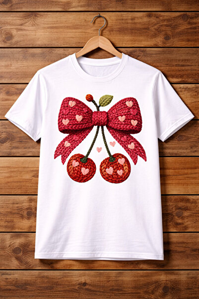 AZIZI TEKSTIL Χαριτωμένο μπλουζάκι unisex με σχέδιο κεράσια – Καλοκαιρινό μον...