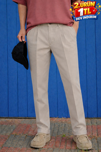 DAMGA JEANS Ανδρικό παντελόνι από ιταλικό ύφασμα Premium Loose Stone