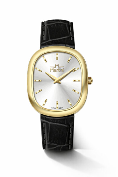 martini Men's Leather Watch with Luxurious Design in Black