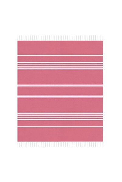 OEM Prosop Hamam din Bumbac Fucsia cu Dungi Albe pentru Plaja 160x90cm