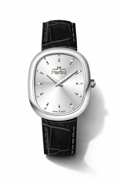 martini Men's Leather Watch with Luxurious Design in Black