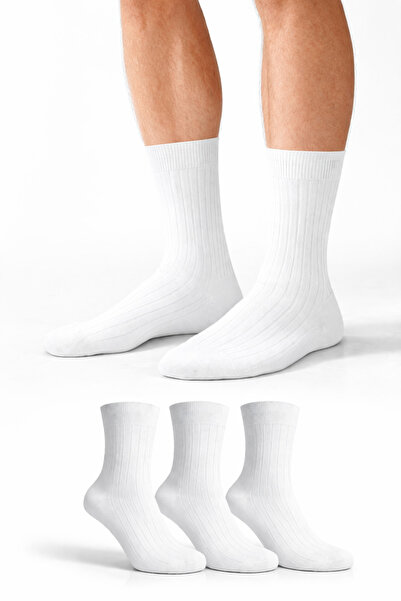 KaeLaurean Ανδρικές λευκές βαμβακερές κάλτσες χωρίς ραφές, 3 τεμαχίων, ριγέ, ...