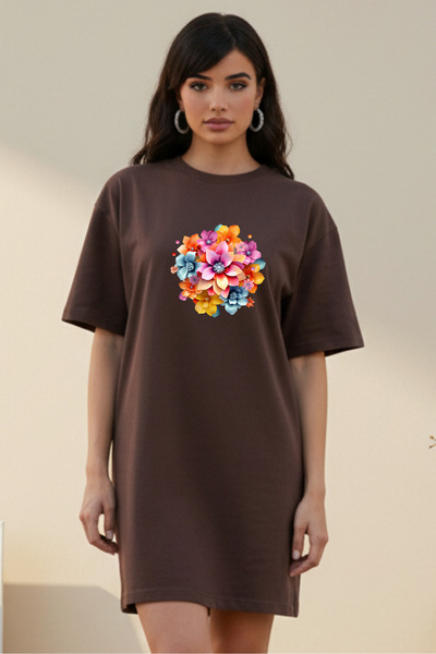 HOFFNUNG Γυναικείο νυχτικό με κοντό μανίκι και λαιμόκοψη ποδηλάτου