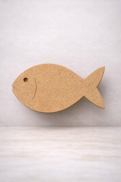 Karsan Mozaik Ahşap Balık Ham MDF 45x30cm Ahşap Baz boyanabilir Ahşap Hobi
