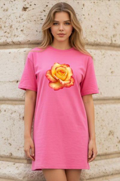 HOFFNUNG Γυναικείο νυχτικό με κοντό μανίκι και λαιμόκοψη ποδηλάτου