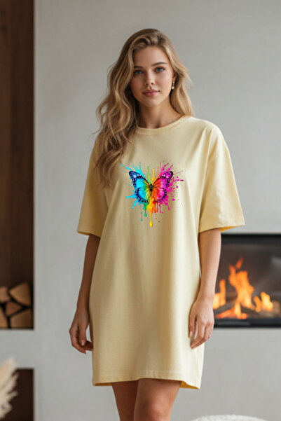 HOFFNUNG Γυναικείο νυχτικό με κοντό μανίκι και λαιμόκοψη ποδηλάτου