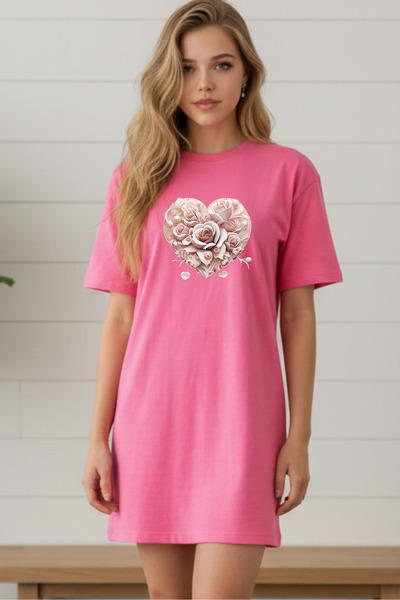 HOFFNUNG Γυναικείο νυχτικό με κοντό μανίκι και λαιμόκοψη ποδηλάτου