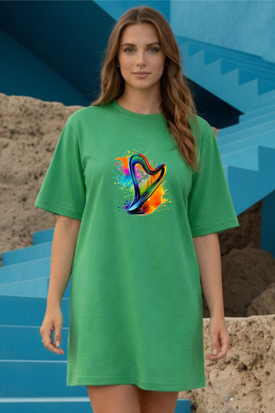 valeriae Elbisee Γυναικείο Φόρεμα Άνετης Γραμμής – Μουσικό Τύπωμα