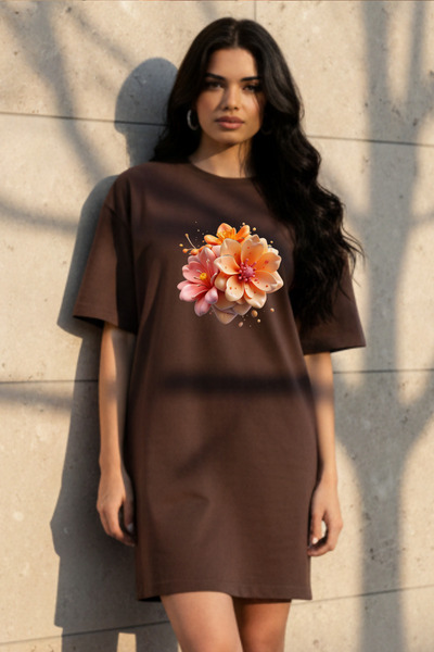 HOFFNUNG Γυναικείο νυχτικό με κοντό μανίκι και λαιμόκοψη ποδηλάτου