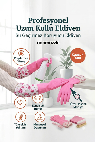 KCA HOME Profesyonel Uzun Kollu Eldiven, Su Geçirmez Koruyucu Eldiven, Endüst...