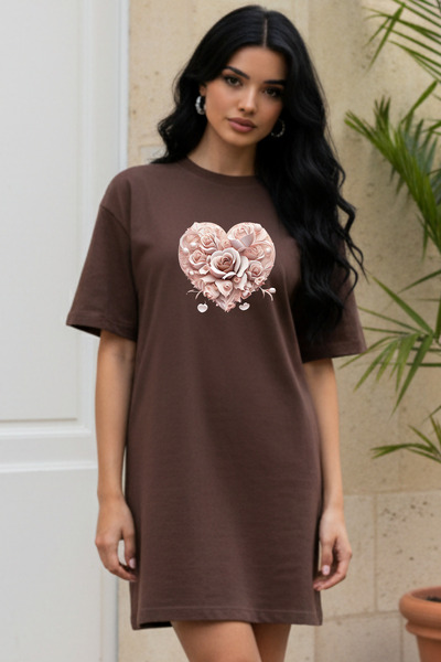 HOFFNUNG Γυναικείο νυχτικό με κοντό μανίκι και λαιμόκοψη ποδηλάτου